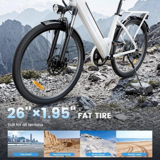Bicicleta Eléctrica iScooter Ucity S Fat Tire 26" Motor 250 W Batería 36 V 13 Ah