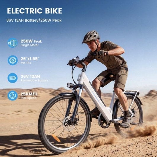 Bicicleta Eléctrica iScooter Ucity S Fat Tire 26" Motor 250 W Batería 36 V 13 Ah