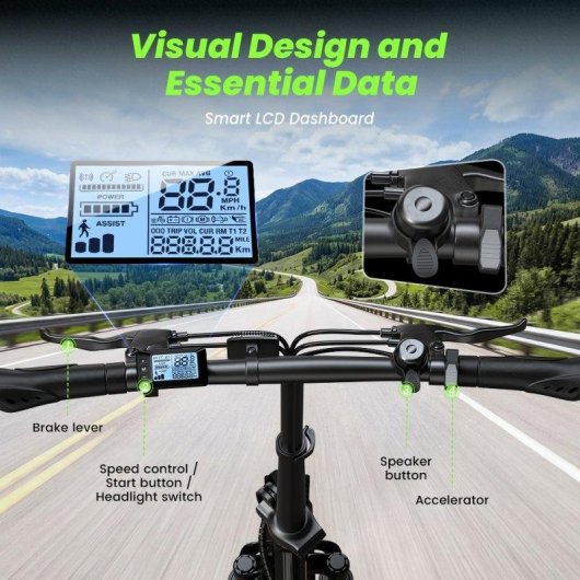 Bicicleta Eléctrica Plegable iScooter U4 500 W Batería 36 V 10,4 Ah hasta 90 km