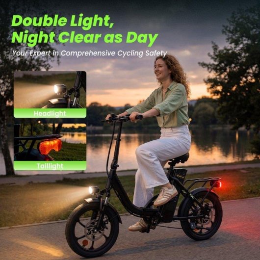 Bicicleta Eléctrica Plegable iScooter U4 500 W Batería 36 V 10,4 Ah hasta 90 km