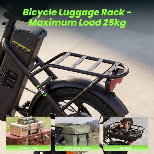 Bicicleta Eléctrica Plegable iScooter U4 500 W Batería 36 V 10,4 Ah hasta 90 km