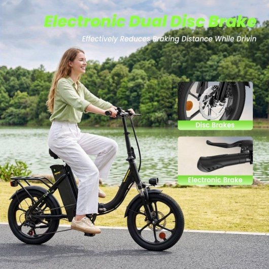 Bicicleta Eléctrica Plegable iScooter U4 500 W Batería 36 V 10,4 Ah hasta 90 km