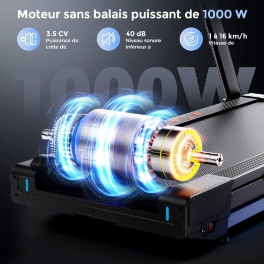 Cinta de correr Formill FT71 Motor 1000W Inclinación Automática 24% Pantalla Táctil