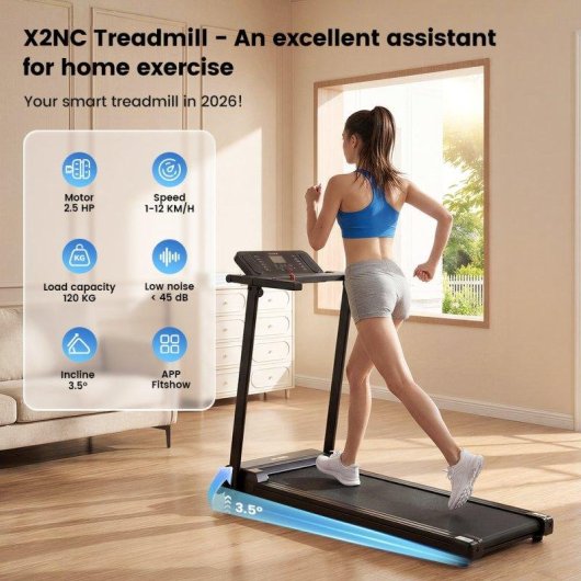 Cinta de correr plegable Formill X2NC Motor 2,5 CV 1-12 km/h 120 kg
