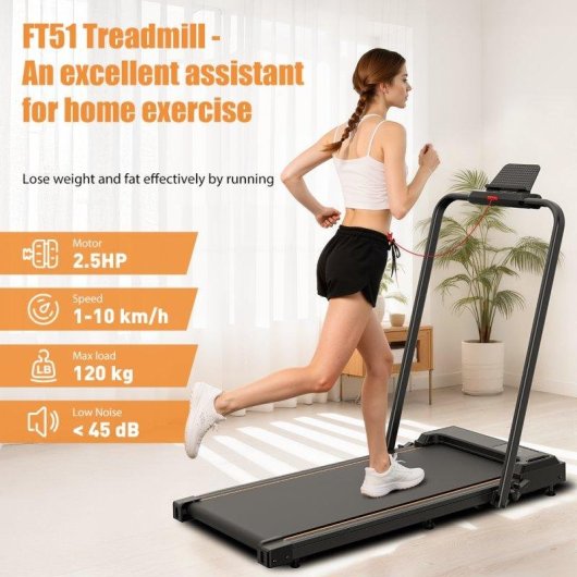 Cinta de correr Formill FT51 Plegable 2,5 HP 1-10 km/h 120 kg Pantalla LED