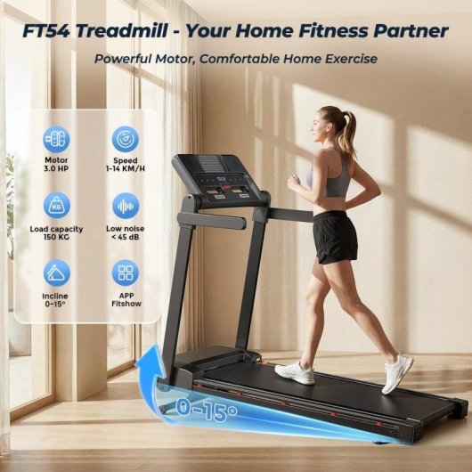 Cinta de Correr Formill FT54 Plegable 1-14 km/h Inclinación 15% 12 Programas