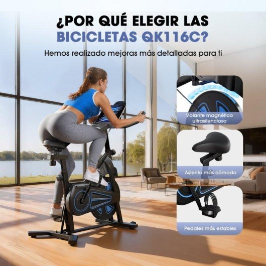 Bicicleta Estática Magnética Formill QK116C Volante 6 kg Pantalla LCD