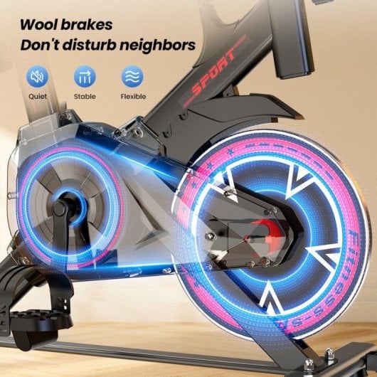 Bicicleta Estática Formill QK101 Spinning 120 kg Monitor LCD Soporte Tablet