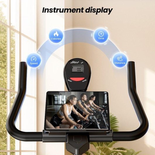 Bicicleta Estática Formill QK101 Spinning 120 kg Monitor LCD Soporte Tablet