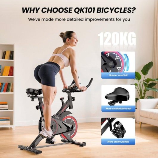 Bicicleta Estática Formill QK101 Spinning 120 kg Monitor LCD Soporte Tablet