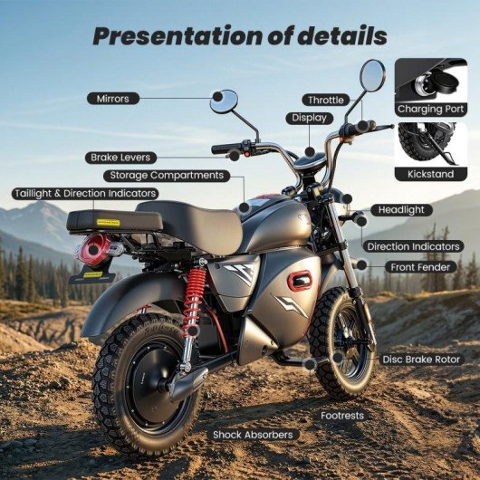 Moto Eléctrica iScooter Y18 2000W 48V 20Ah 55 km/h Autonomía 90 km