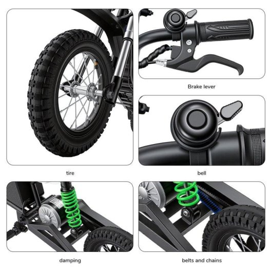 Moto Eléctrica Todoterreno iScooter A12 36 V 4,5 Ah 350 W Verde