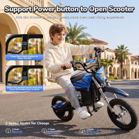 Moto Eléctrica iScooter A12 36V 4,5Ah 350W 3 Velocidades 25 km/h Azul