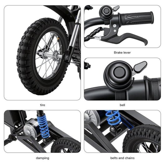 Moto Eléctrica iScooter A12 36V 4,5Ah 350W 3 Velocidades 25 km/h Azul