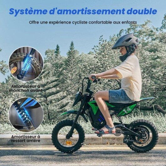 Motocicleta Eléctrica Infantil iScooter A14 500 W 27 km/h 14" Verde