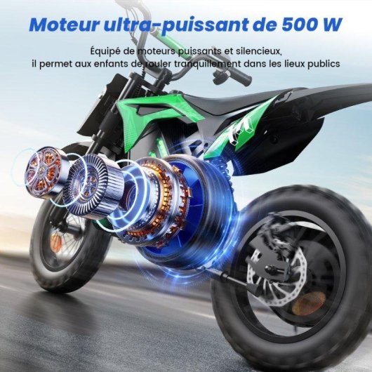 Motocicleta Eléctrica Infantil iScooter A14 500 W 27 km/h 14" Verde