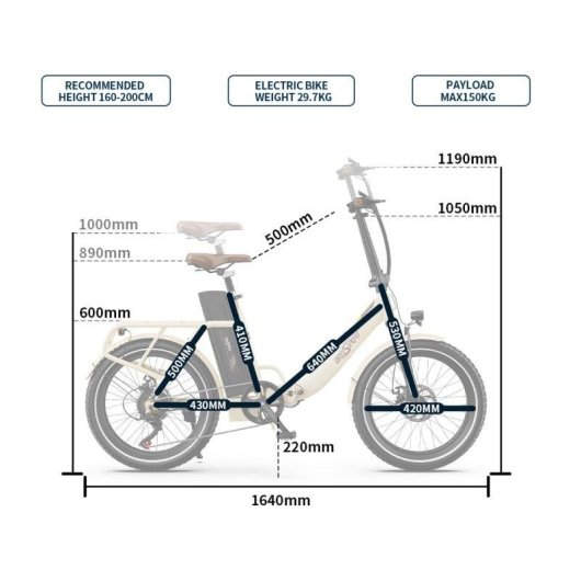 Vélo électrique OneSport OT16-2 pliable 250W batterie 48V 17Ah 20 pouces