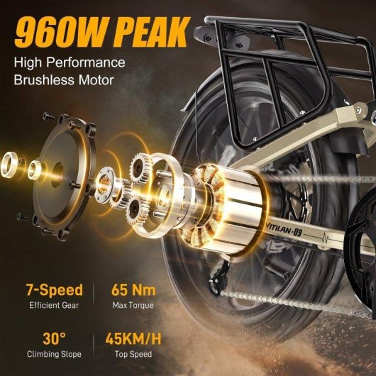 Velo electrique Vitilan U9 pliable 500 W 48 V 15 Ah