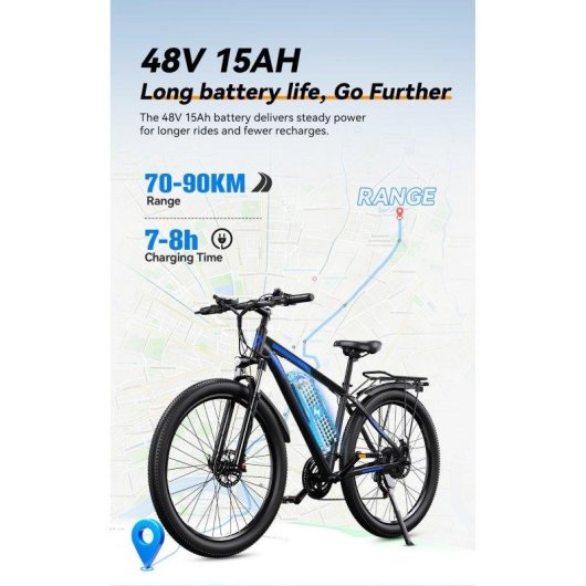 Velo electrique DUOTTS C29M 750 W 48 V 15 Ah 27,5 pouces