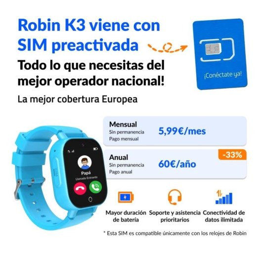 Robin K3 GPS Azul com SIM pre-ativado