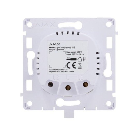 Relé inteligente Ajax LightCore 868 MHz Jeweller branco
