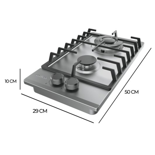 Piastra a gas Bolero GN 2200F 2 fuochi Acciaio Inox