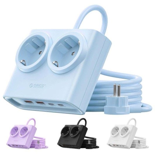 Regleta Orico PDC 2 tomas 2 USB-A 2 USB-C GaN 25 W