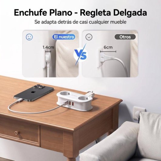 Regua Orico AP3 2 tomadas 2 USB-A USB-C 20 W