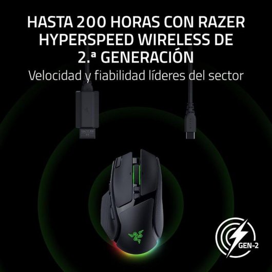 Ratón Razer Basilisk V4 Pro inalámbrico 50000 DPI negro RGB 14 botones