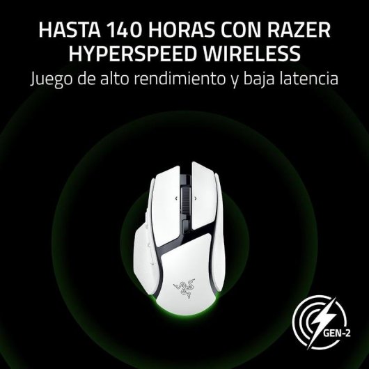 Souris Razer Basilisk V4 HyperSpeed Bluetooth RF 33000 DPI Blanc 12 Boutons