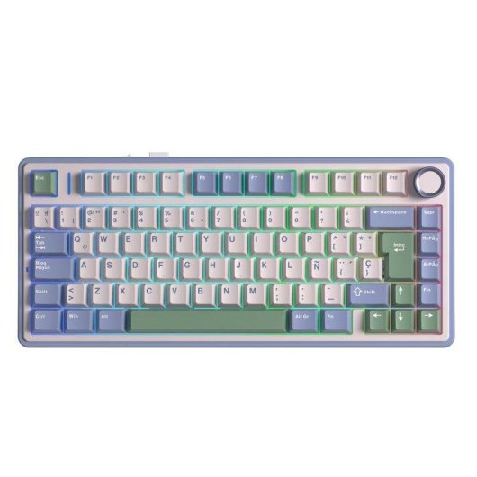 Teclado Aula F75 Gaming Mecánico Inalámbrico Hot-Swap RGB LEOBOG Reaper Verde Cedro