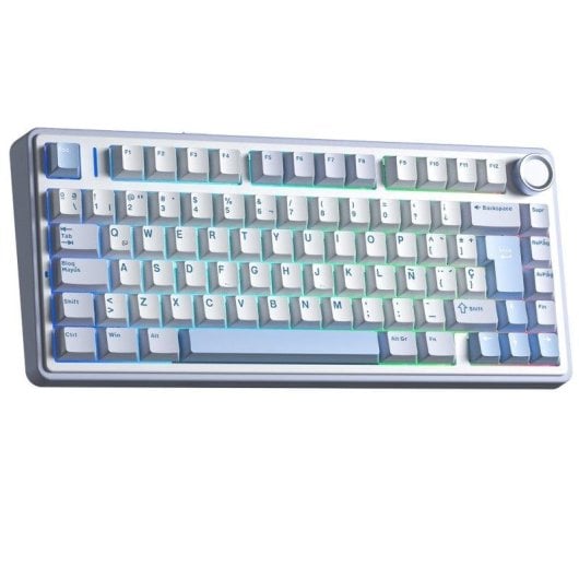 Teclado Aula F75 Gaming Mecánico 75% Inalámbrico RGB LEOBOG Reaper Sea Salt Blue