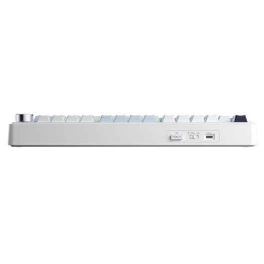 Teclado Aula F75 Magnético Compacto Tri-modo Reaper Azul Branco Preto