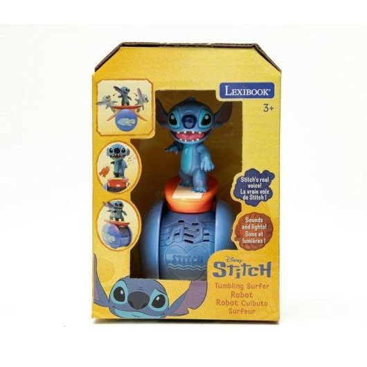 Robot Interactivo Lexibook Disney Stitch Surfista Autoequilibrio Luz y Sonido