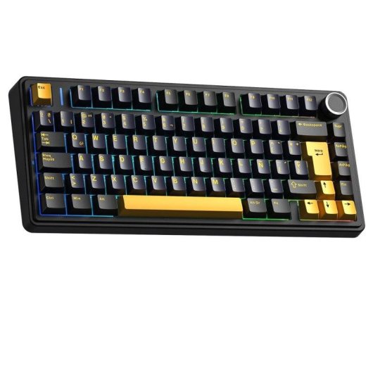 Teclado Mecánico Aula F75 Gaming Inalámbrico 75% RGB Thunder Black LEOBOG Reaper Gasket