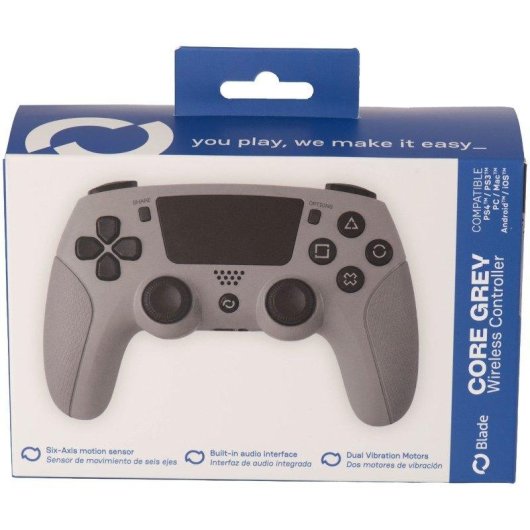 Mando Inalámbrico Blade Core Grey Bluetooth 5.0 Compatible PC PS4 PS3 Android iOS