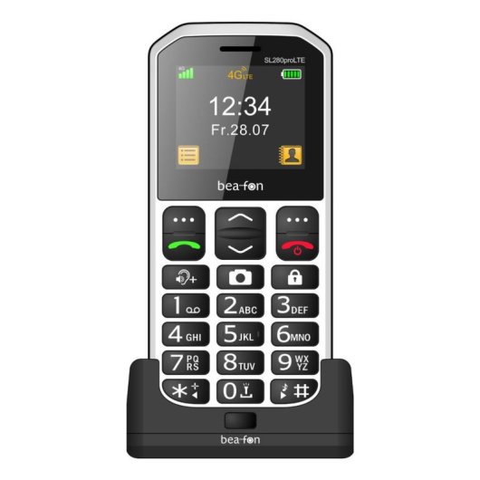 Bea-Fon SL280pro 4G 2" Telemóvel Sénior Preto Prateado Branco