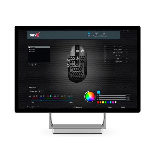 Mouse Niceboy ORYX M666 Daemon USB 10000 DPI Nero Grigio Gaming 6 Pulsanti