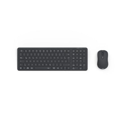 Tastatur Hama WKM-300 Slim Kabellos Schwarz Deutsch mit Maus