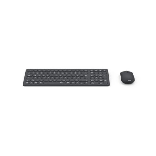 Tastatur Hama WKM-300 Slim Kabellos Schwarz Deutsch mit Maus