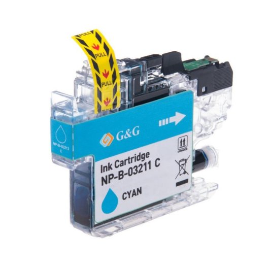 Cartucho Tinta Compatible G&G Cian 6,6 ml 250 páginas Brother LC-3211