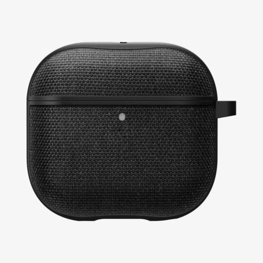 Funda Spigen Urban Fit AirPods 4 Policarbonato Microfibra Negro Carabiner