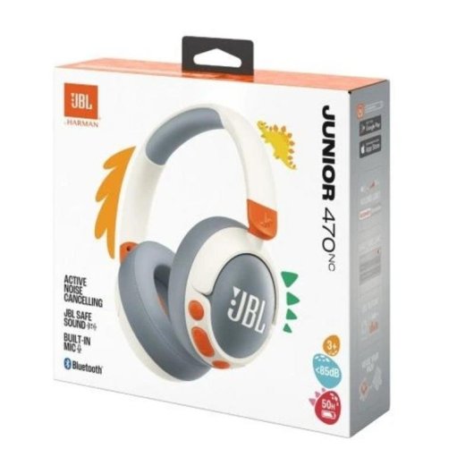 Auriculares JBL Junior 470NC sem fios Bluetooth com Cancelamento de Ruído Branco