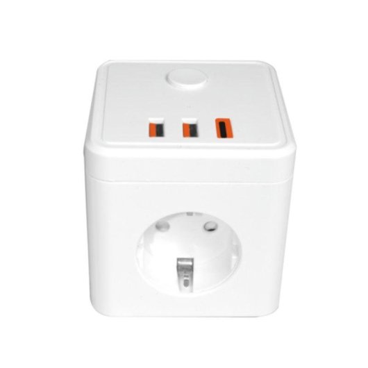 Prise multiple Silver HT 3 sorties Schuko 2 USB A 1 USB C avec interrupteur