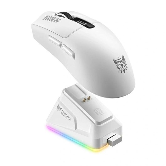 Muis Onikuma DM10 Draadloos 24000 DPI Wit Display RGB Dock