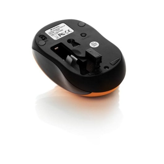 Souris Verbatim Go Nano sans fil RF 2,4 GHz 1600 DPI orange ambidextre