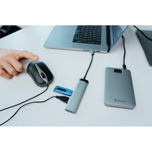 Souris Verbatim 49019 filaire USB 1000 DPI noire et grise ambidextre