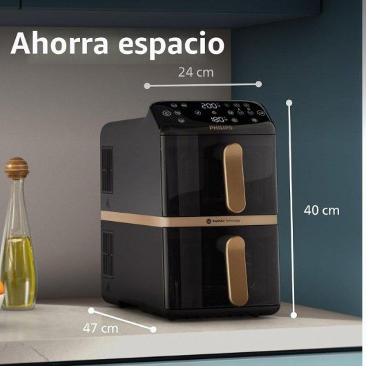 Freidora de aire Philips NA462/70 10 L 2750 W doble cesta revestimiento cerámico