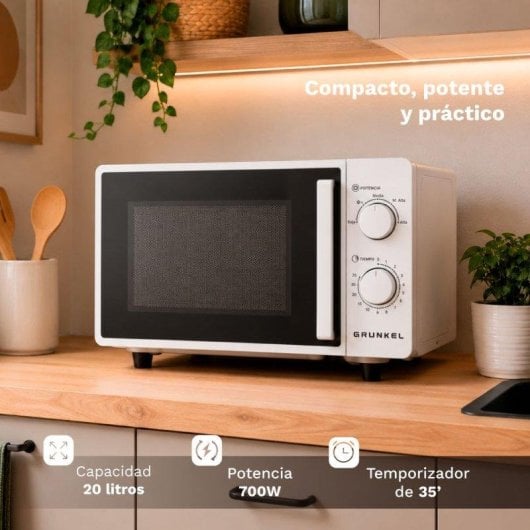 Microondas Grunkel MW-20FLAT 20L 700W Base Plate Sans Plateau Tournant