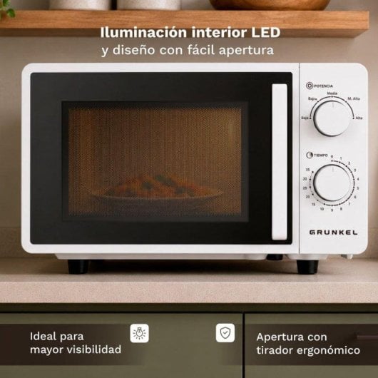 Microondas Grunkel MW-20FLAT 20L 700W Base Plate Sans Plateau Tournant